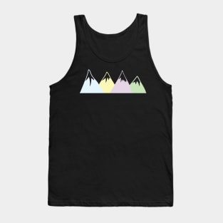 Pastel Yellow Pink Blue Green Mountains stickers Tank Top